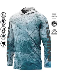 Camisa de pesca con capucha UPF 50+ secado rápido transpirable