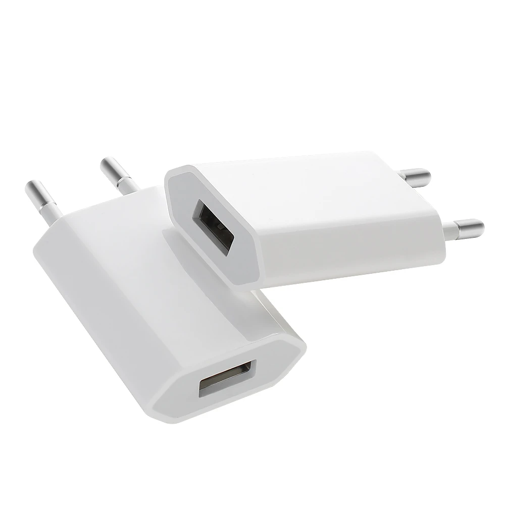 

100pcs 5V 1A USB Phone Chargers European EU Plug Usb AC Travel Wall Charging Charger Power Adapter For iPhone Xiaomi Samsung