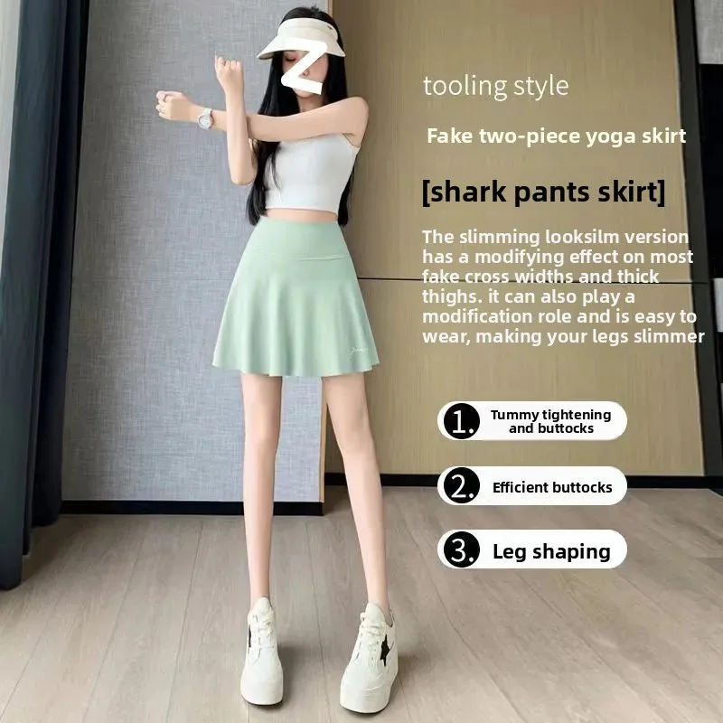 Gonna da tennis fitness Gonna corta da donna Abbigliamento sportivo da corsa ad asciugatura rapida Estate Nuovo stile Gonna a mezza lunghezza di origine cinese