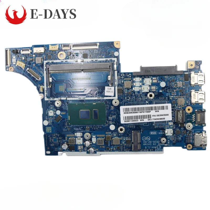 For Lenovo 510S-13IKB Laptop Motherboard LA-D441P Mainboard I5-7200U CPU 100% Tested Ok