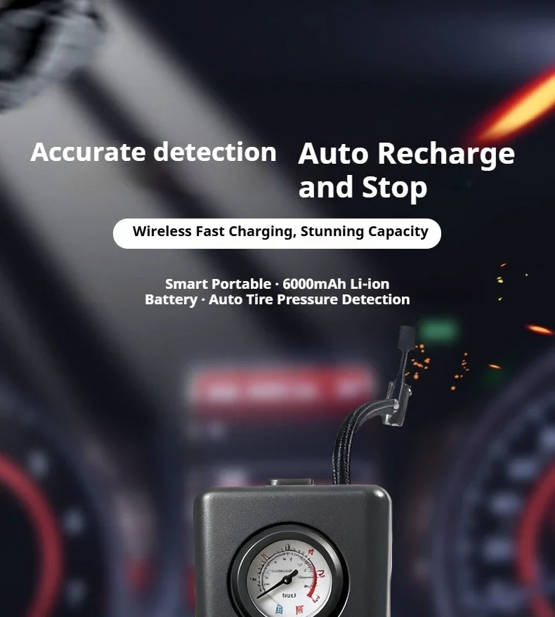 Vehicle Wireless Air Pump Lithium Battery High Power Car Portable Car Tire High Pressure Pump