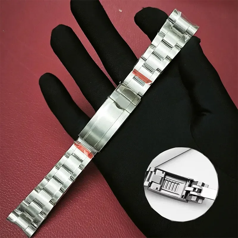 

Твердый ремешок из нержавеющей стали для Rolex Daytona Oyster 21 мм 20 мм Perpetual Submariner для Seiko NH35 ремешок для часов браслет на запястье