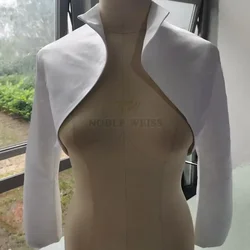 Formal  Wedding Bolero Satin Bridal Jacket Good Quality  Wholesale Long Sleeve Wedding Coat Customized