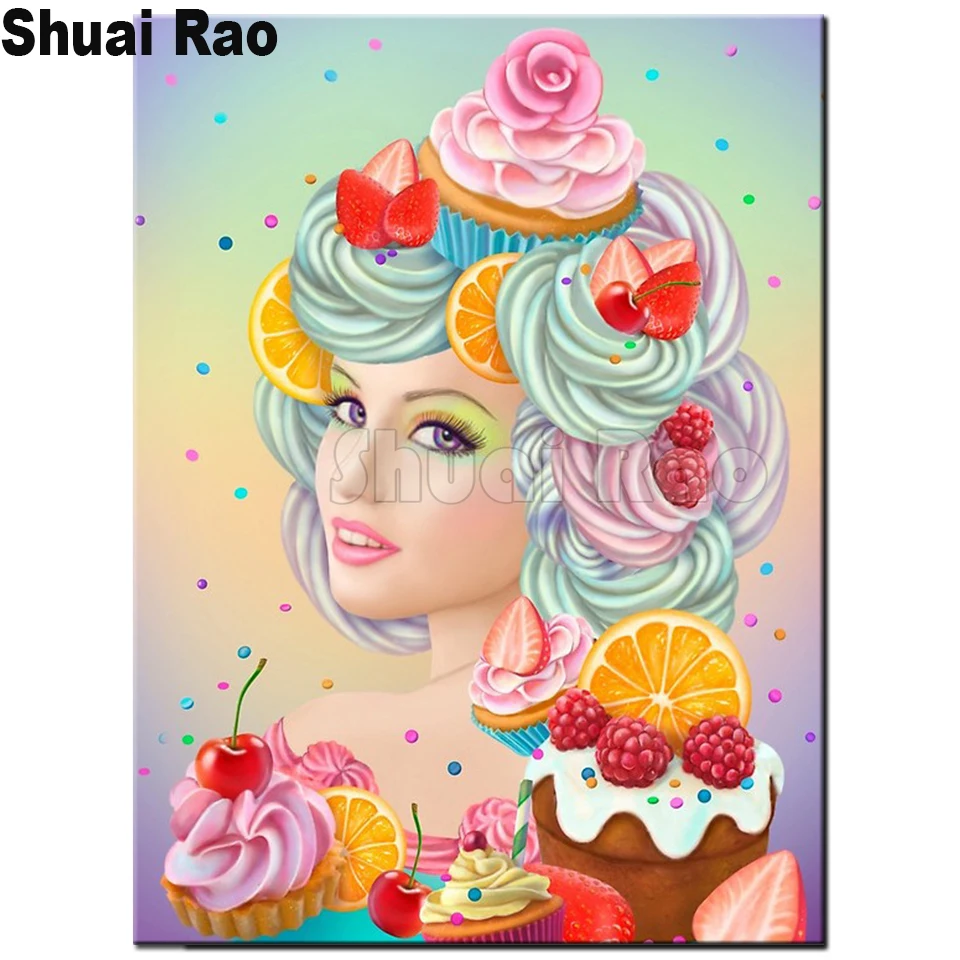 Ice Cream Beauty diamond embroidery full round/square 5d diamond painting cross stitch mosaic 3d Picture Cake fruit cartoon Girl