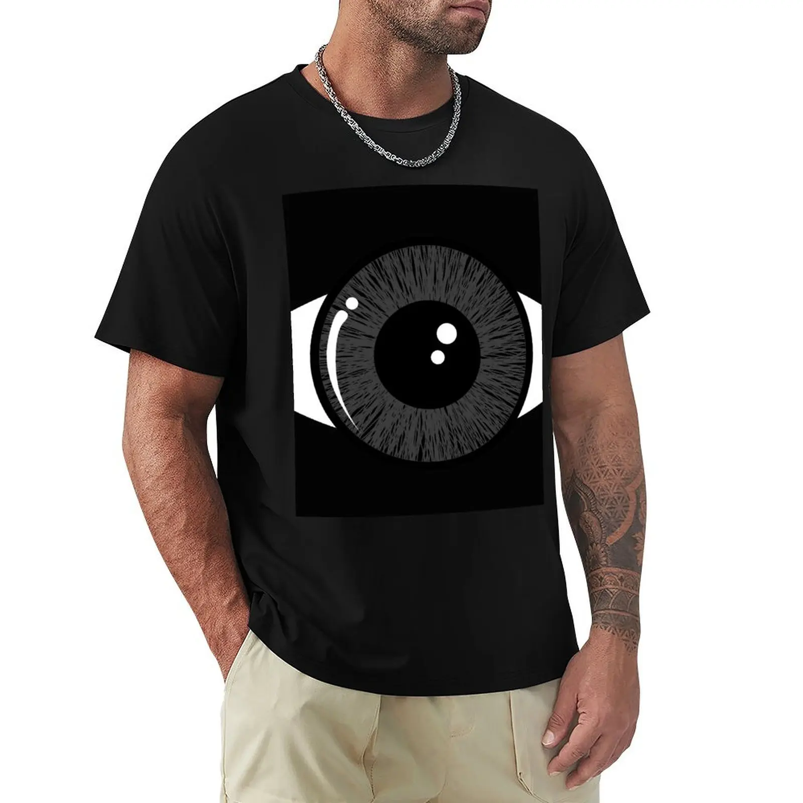 Realistic Eye Vector Illustration T-Shirt Fashion Casual Short Sleeve Top