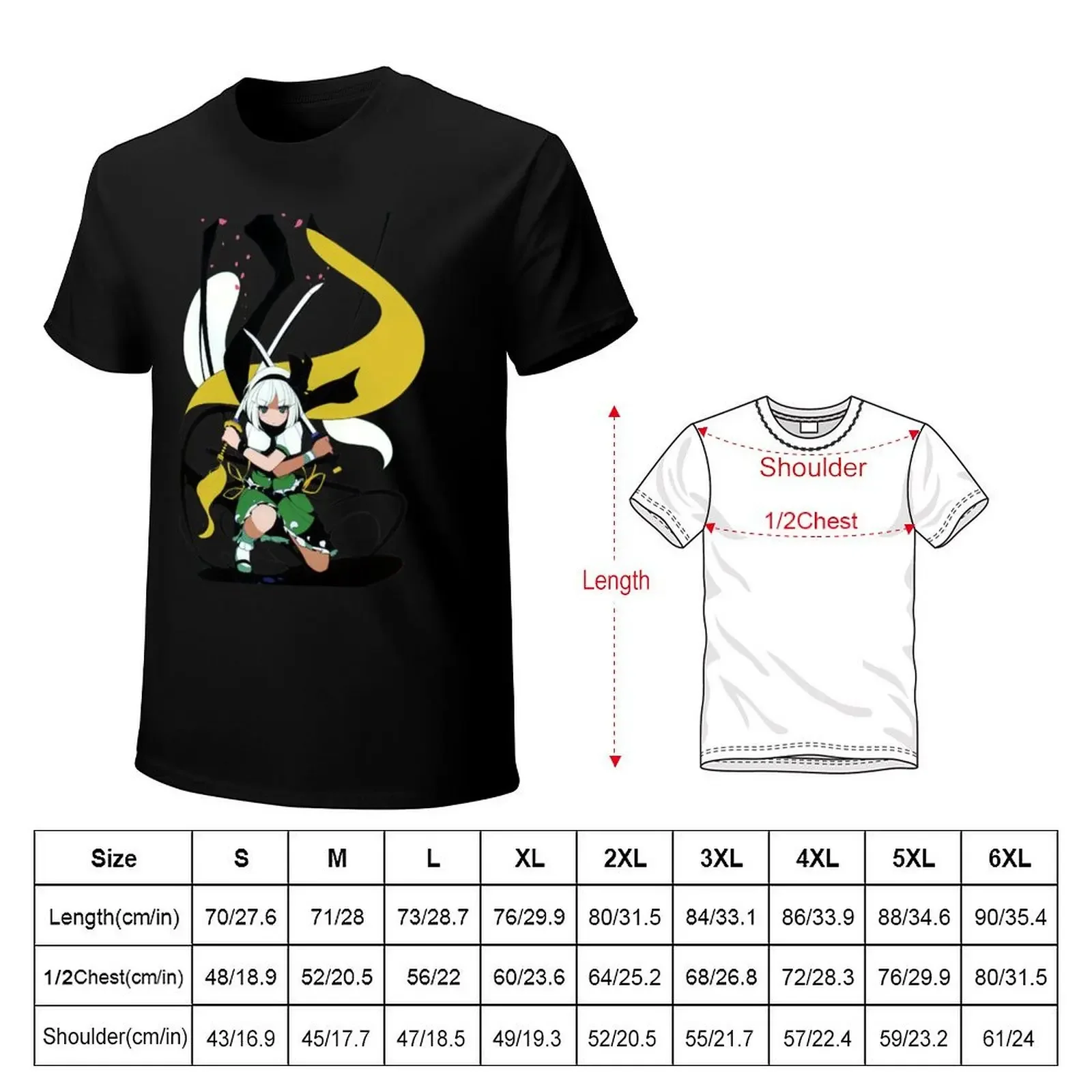 Touhou Project - Youmu Konpaku T-Shirt kawaii clothes anime figures customs design your own black t-shirts for men