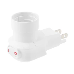 E26/E27 Plug in Light Socket 3-Prong Outlet Socket Adapter 360 Degrees Rotatable Plug Socket Extension Adapter