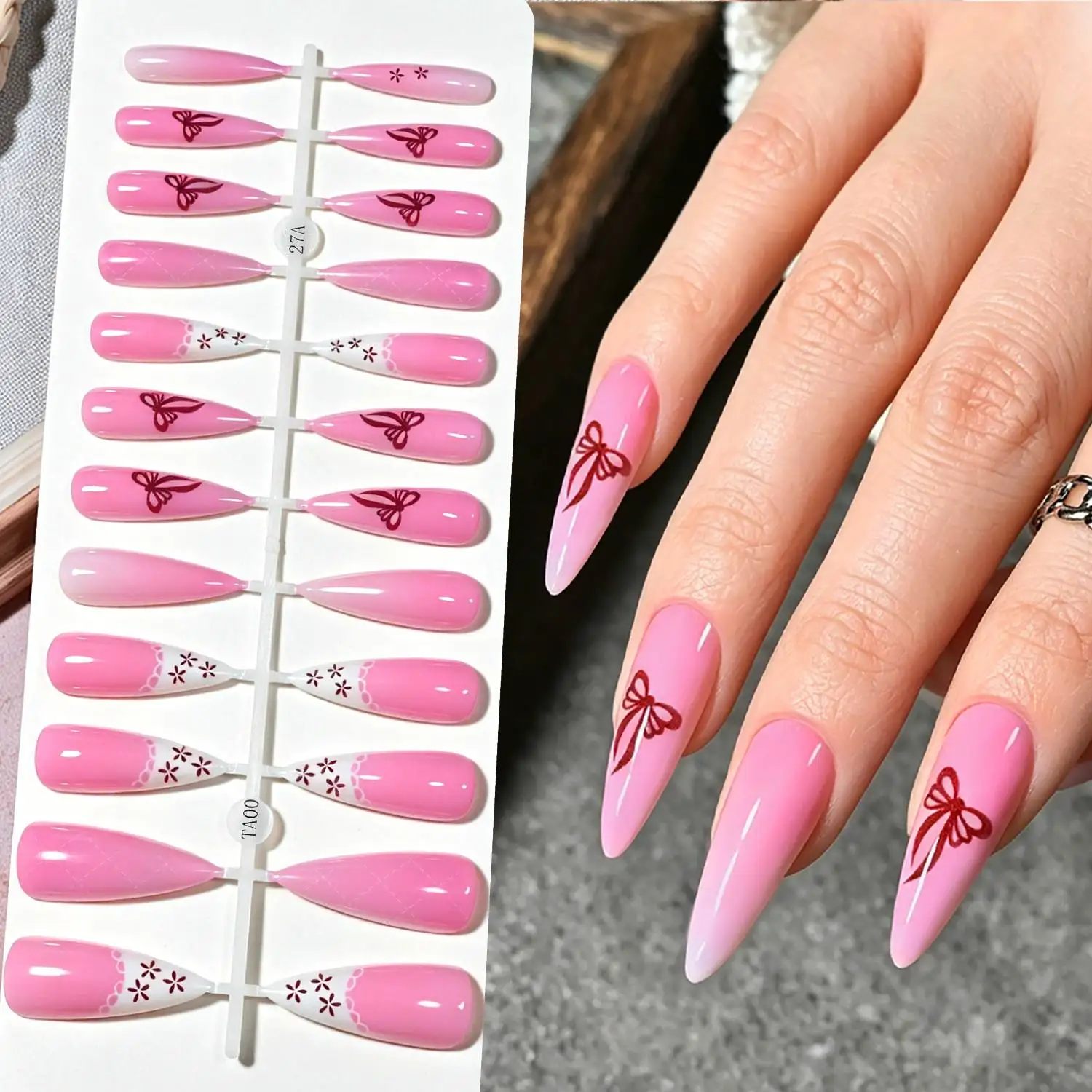 1Bag Frosted Ombre 3D Art Pres - Nail Art Ombre Pink 리뷰 및 가격