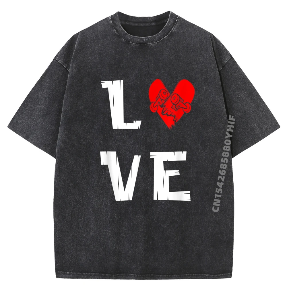 

Valentines Day Skateboard Skateboarder Printed Tops Tees Gift Idea Graphic T Shirt Funny Washed T Shirt Latest Mens Tees