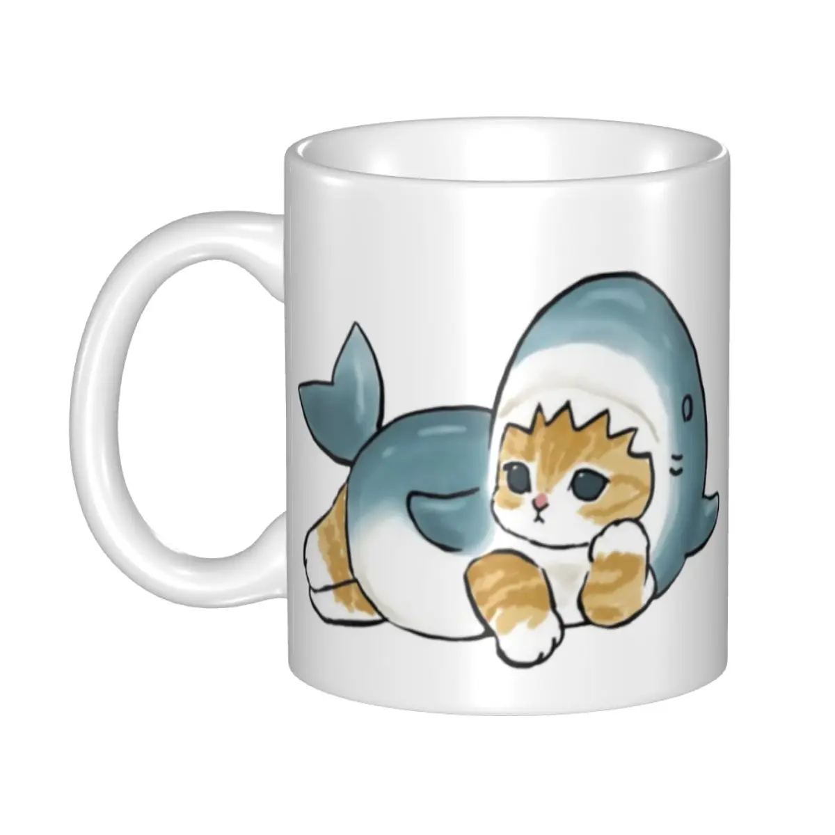 Customized Cartoon Anime Animals Cat Shark Mug DIY Ceramic Tea Milk Coffee Cup