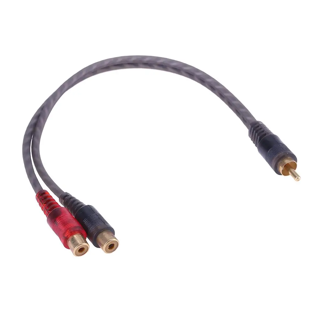 1 Stecker auf 2 Buchsen RCA Audio Lautsprecher Y Adapter Splitter Kabel Y Adapter Stecker Y Splitter Kabel für Auto Audio System Subwoofer
