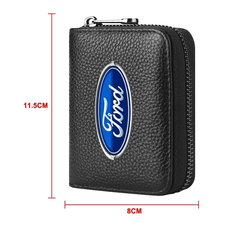 Leather Car Driver License Credit Card Holder Case Wallet Car Accessories For Ford Mondeo Fiesta ecosport Mustang Focus 2 3 4