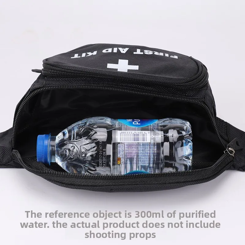Lifeguard Fanny Pack Bag First Aid Emergency Water Resistant Zipper Pockets Adjustable Strap Outdoor Safety Kit Travel Red