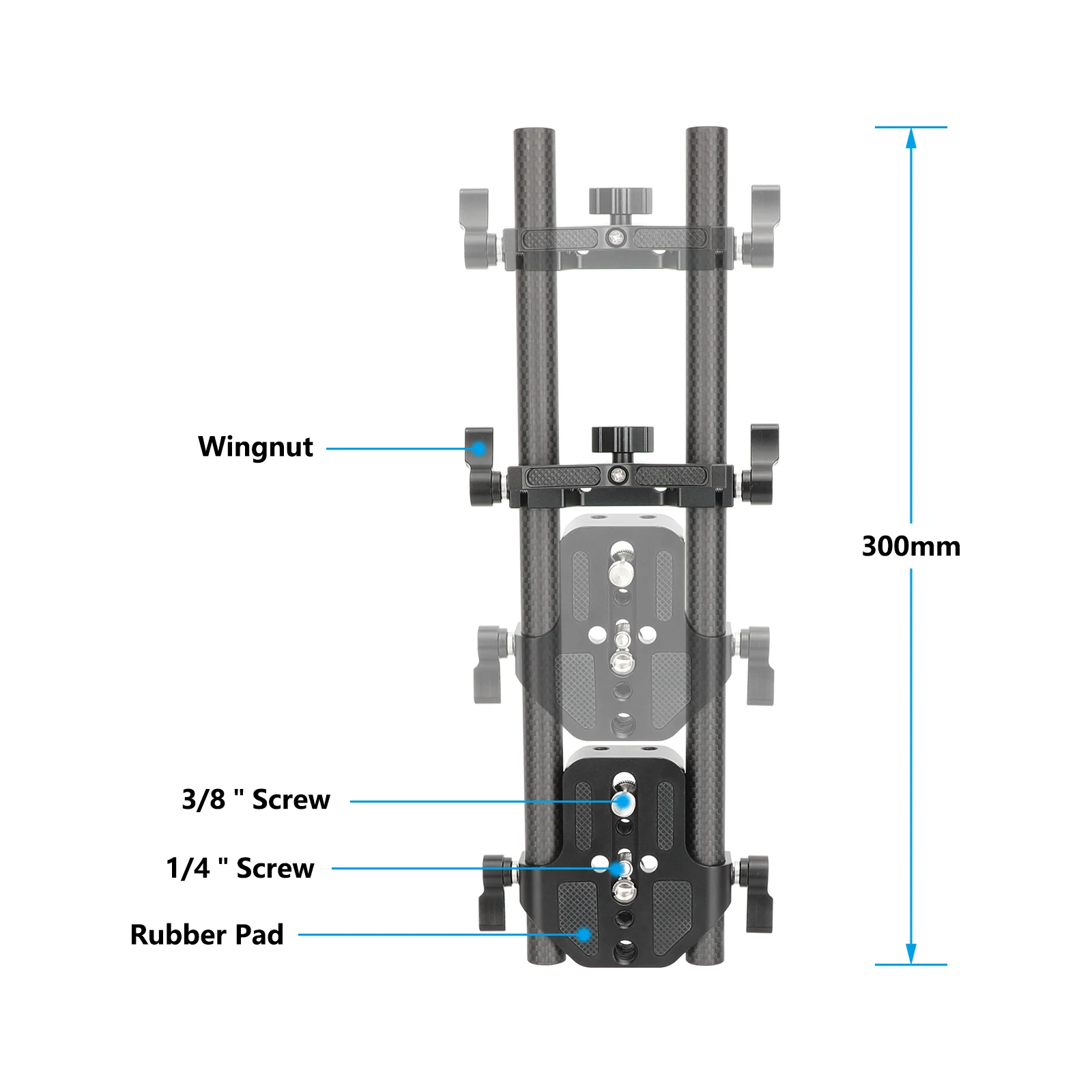 Kayulin Camera Mounting Plate Shoulder Mount Support Rig Tripod Mount Baseplate System With 15mm Carbon Fiber Rod For Canon Sony