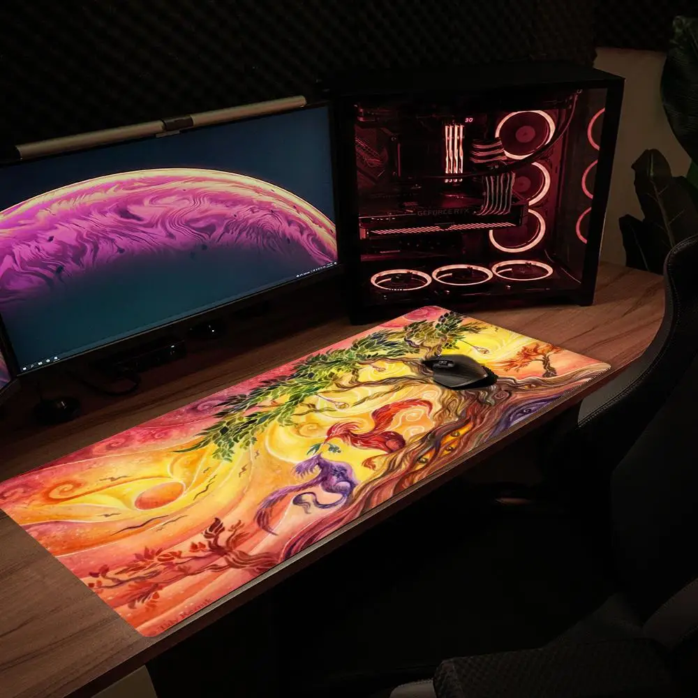 Large Mousepad Golden Phoenix Dragon Mousepads Keyboard Mat Deskpad Pc Game Desk Mats Chinese Art Style Mouse Mats For Desktop
