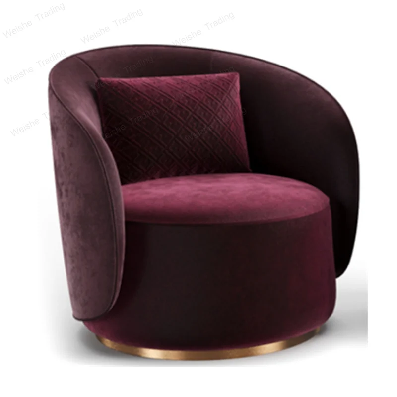 

Nordic fabric sofa chair designer living room leisure club hotel reception negotiation bedroom single chair