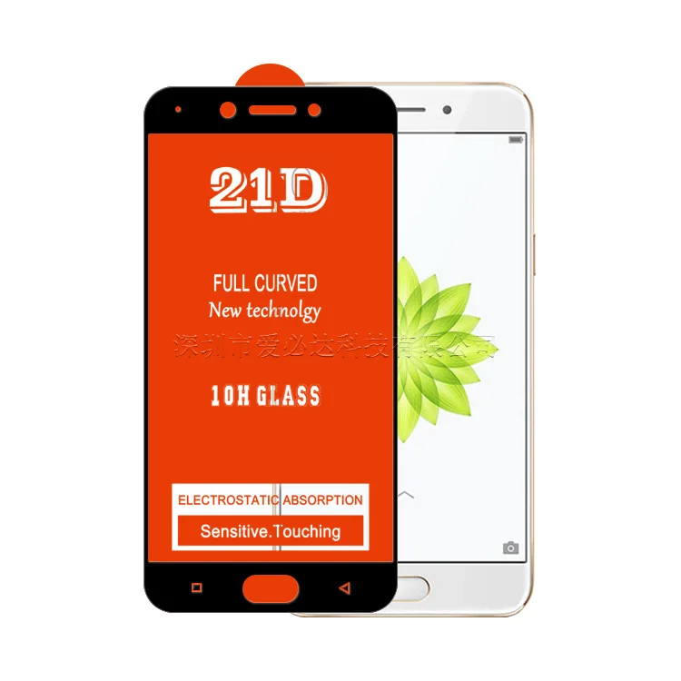 2 Pcs 21D 100% Original Full Glue Tempered Glass For OPPO A77  Protective Film Screen Protector For Oppo a77