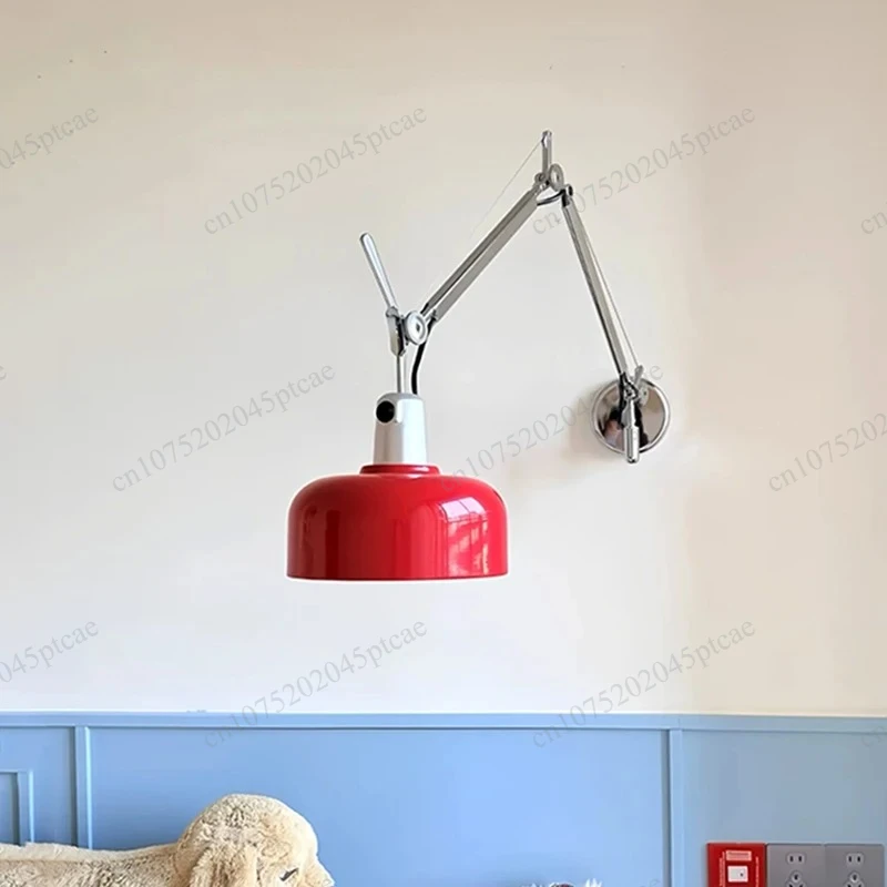 Lamp French Industrial Style Living Room Study Reading Wall Lights Memphis Long-Arm Rocker Telescopic Wall Lamps Bedroom Bedside