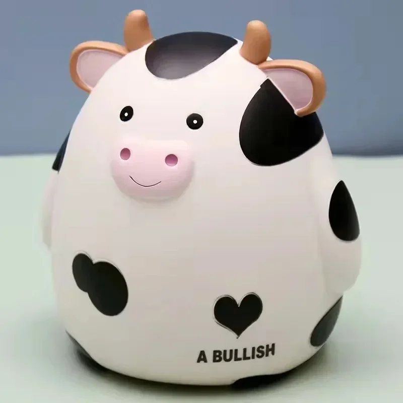 Cow Piggy Bank, Kids Money Bank for Boys, Plastic Animal Banks Birthday for Boys Girls, Adult Coin Saving Boxes Home Decoration