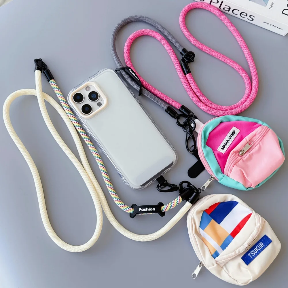 

[Ls] Mobile phone lanyard Crossbody strap small bag, earphone bag hanging neck hanging wrist adjustable star