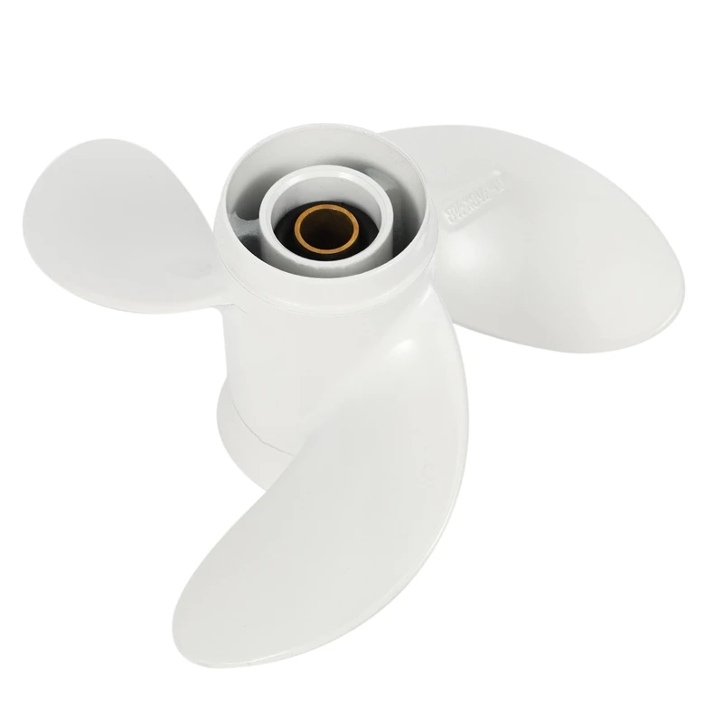 6G1-45941-00-El for Yamaha 6-8Hp 8 1/2 X 8 1/2 Boat Outboard Propeller White Aluminum Alloy 7 Spline Tooths R Rotation 3 Blades