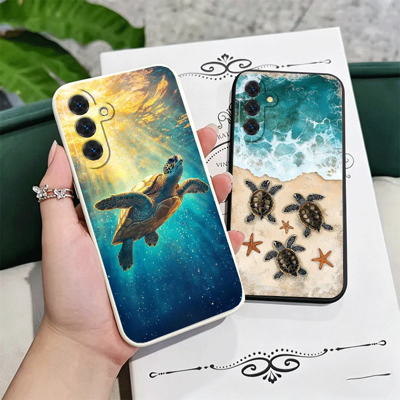 Summer Sea Turtle Cute Soft Phone Case For Samsung A17 A16 A15 A14 A13 A57 A56 A55 A54 A53 A37 A26 A25 A24 A23 A36 A35 A34 A33 C