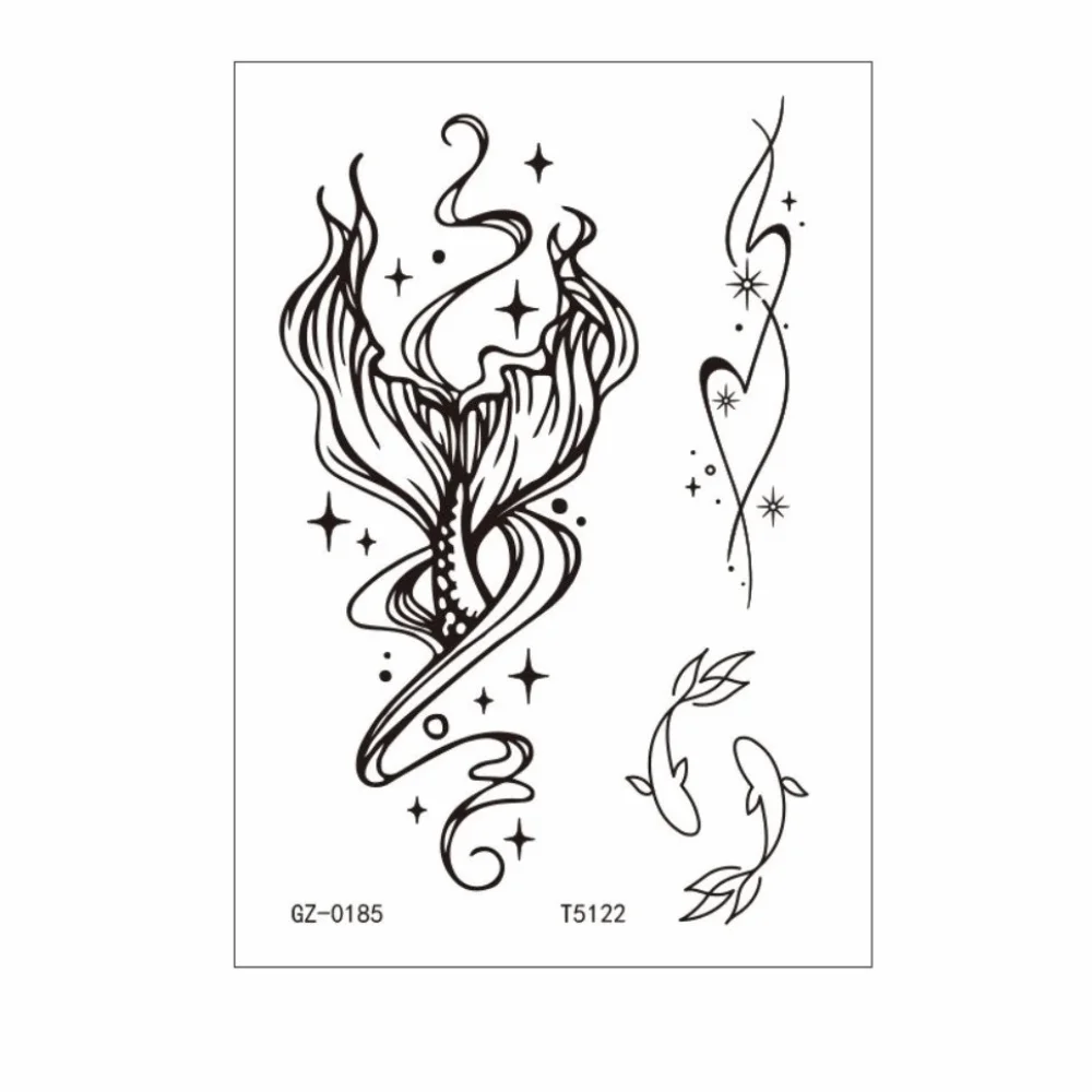 

Waterproof Black Tattoo Stickers Long-lasting Ethnic Style Flower Tattoo Stickers Elegant Temporary Tattoo Stickers Festival