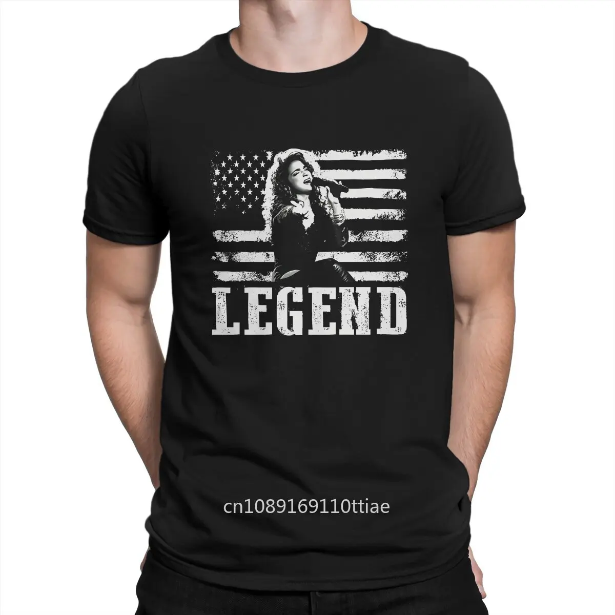 American Flag Gloria Pop Estefan Music Legend Men TShirt G-Gloria Estefan Singer O Neck Short Sleeve 100% Cotton T Shirt