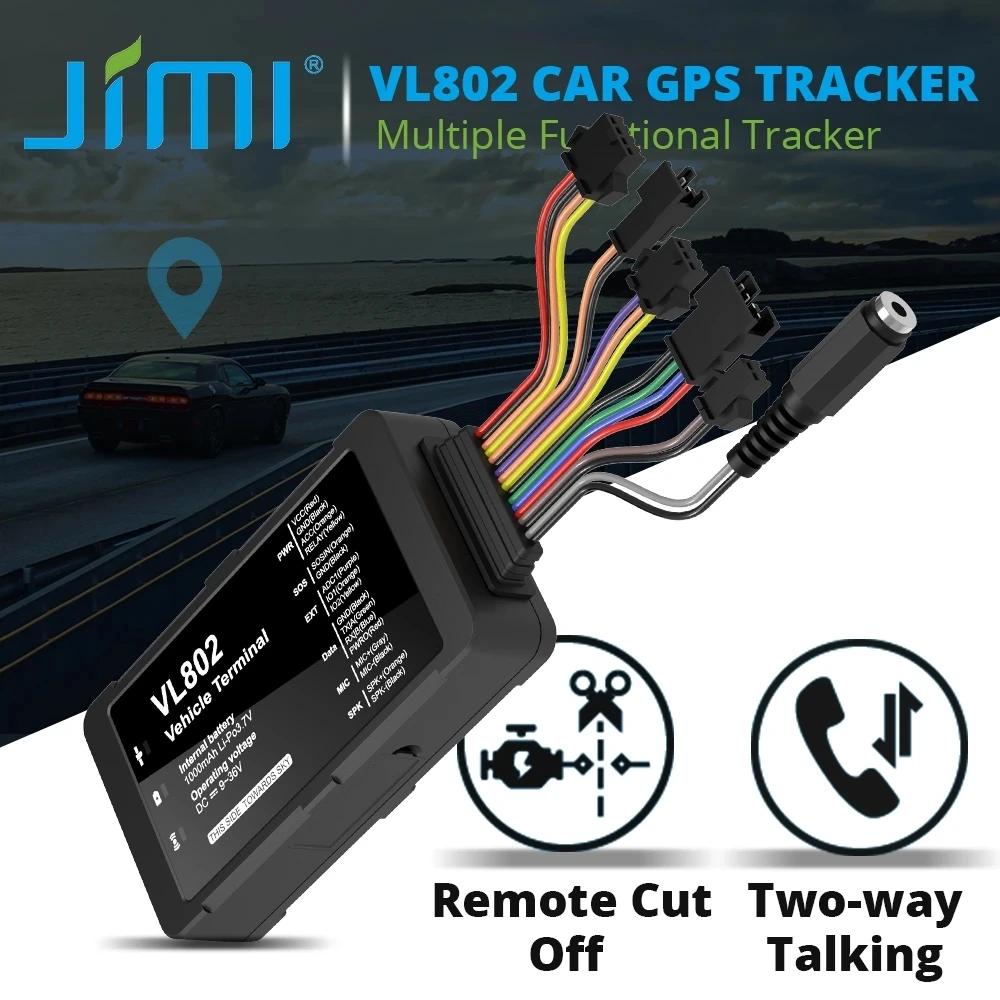 Jimi VL802 4G GPS Tracker With Real-time Tracking Remote Monitoring Via APP Web Multiple Alerts Car Trackers For Vehicles Truck