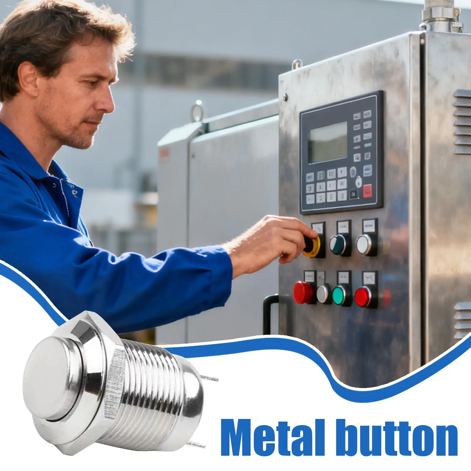 Small Push Button 12mm Multifunctional Self-Resetting Round Metal Momentary Push Button On Off For Home Electronics Workshop