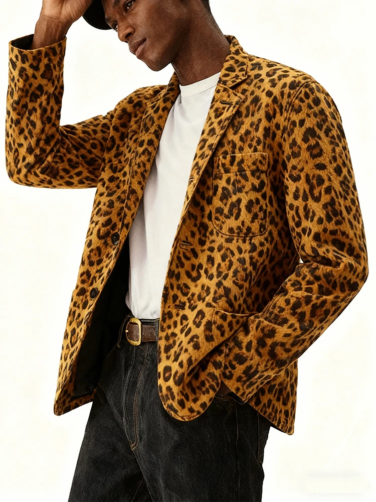 Pánské sako s dlouhým rukávem, ležérní střih, slim fit, zapínání na knoflíky, stylové svrchní oblečení s pruhovaným potiskem 2026 - náhled 6