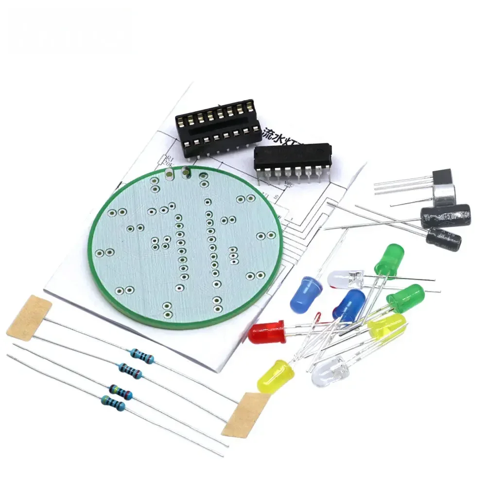 CD4017 Voice-Controlled RGB Rotating LED Light Kit - 5V DIY Electronic Circuit Kit for Student Labs & Educational Projects