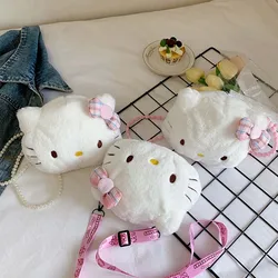 Mini sac à dos en peluche Hello Kitty pour enfants, sac de messager de dessin animé, sac de rangement pour écouteurs, sac à dos mignon pour fille, Kawaii Sanurgente