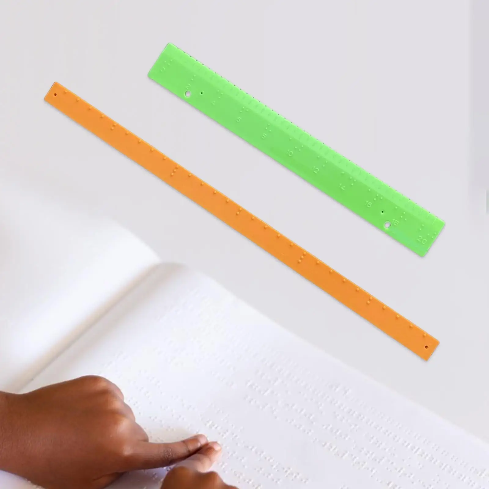 

Braille School Braille Ruler Sturdy,Easy Use for Visually Impaired,Educational Tool Math Geometry Tool for Home School Office