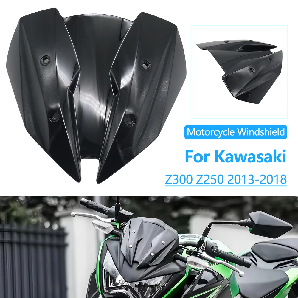 

For Kawasaki Z300 Z250 Z 300 250 2013-2018 Motorcycle Double Bubble Windscreen Windshield Wind Deflector Screen Accessory