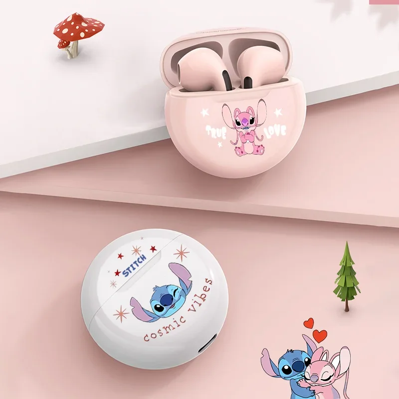 New Disney Stitch Angel High Fidelity Surround Stereo Earphones, Wireless Bluetooth Earphones, Intelligent Touch Earphones