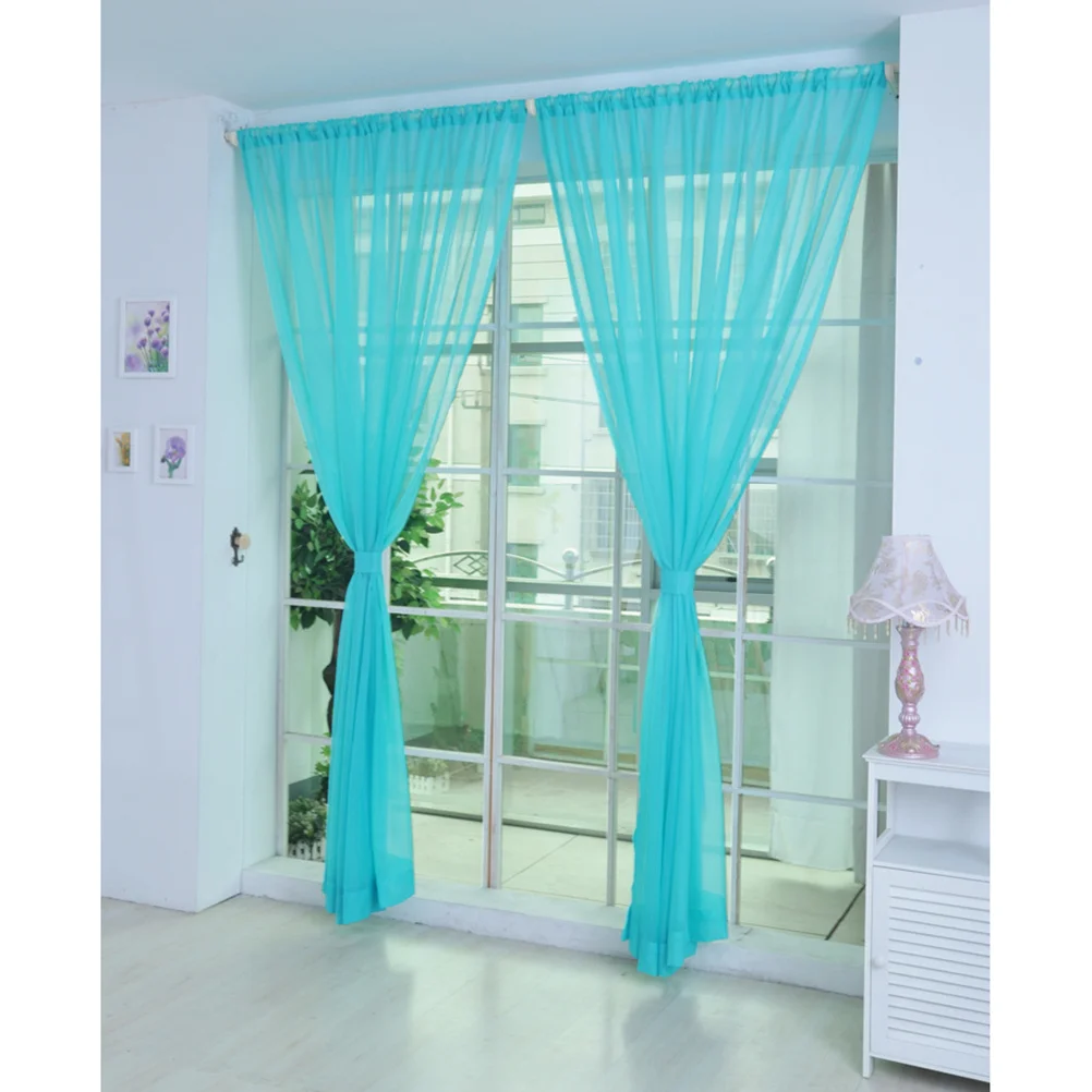 

Tulle Window Sheer Curtains 100X200Cm For Bedroom Living Room Rod Pocket Voile Curtain Panel Light Filtering Privacy