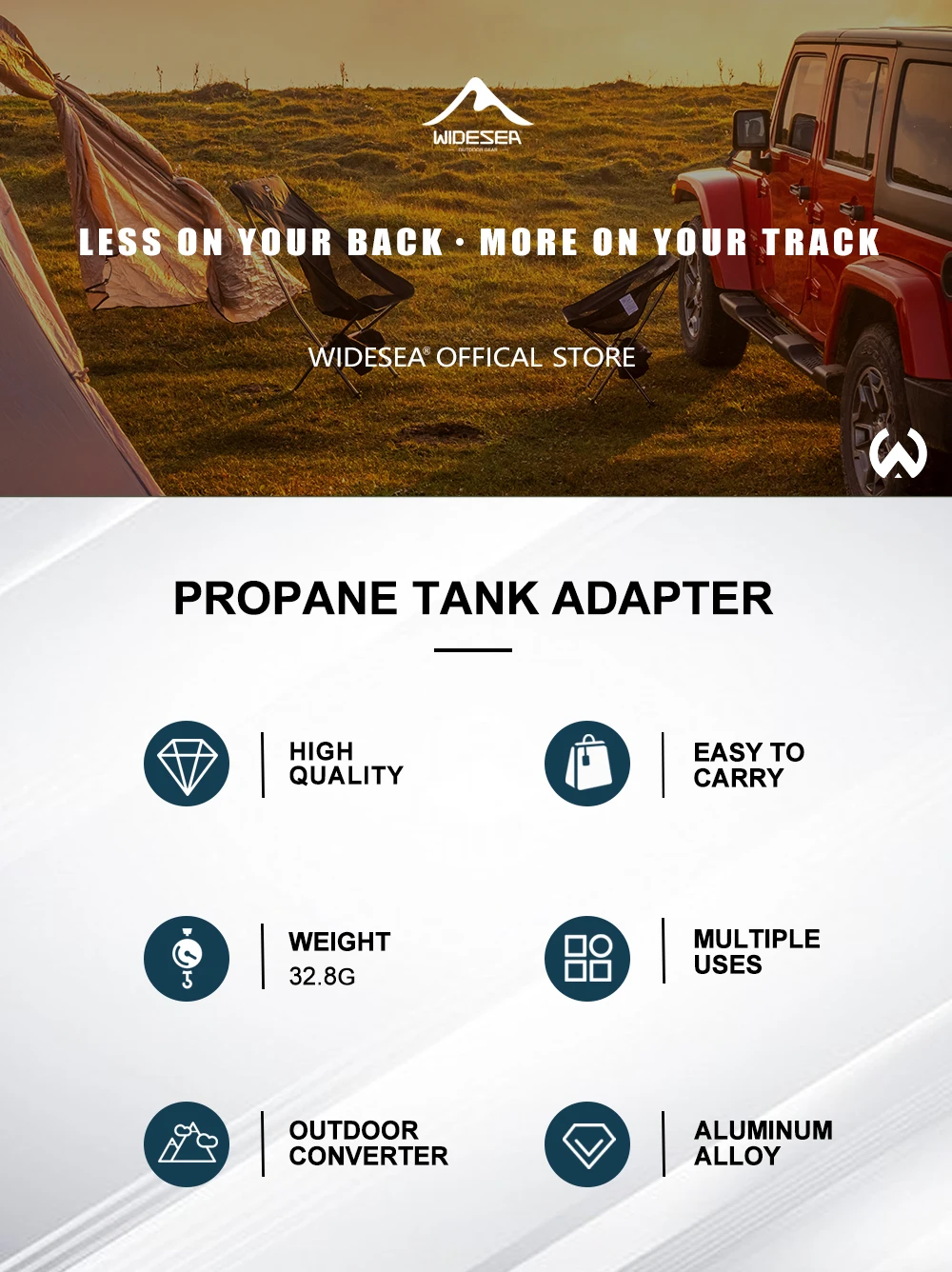 Outdoor-Camping-Propan-Tank-Adapter, Aluminium, integrierte auslaufsichere Gummidichtung, langlebiges, rutschfestes Design, unverzichtbare Outdoor-Produkte – Detail 1