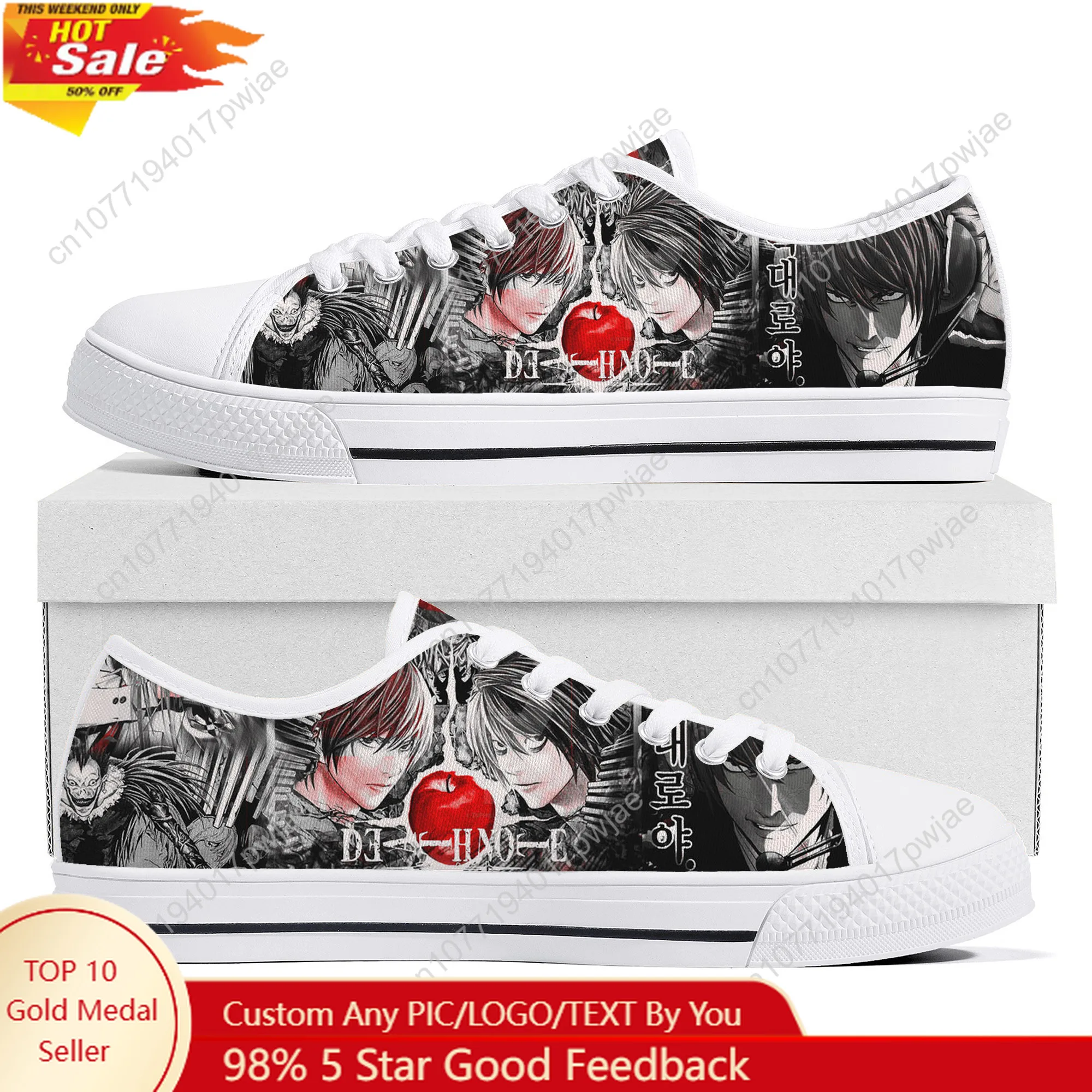 

Japan Anime DEATH NOTE Low Top Lightweight Sneakers Mens Womens Teenager Canvas Sneaker Casual Couple Hiking Lightweight Shoes