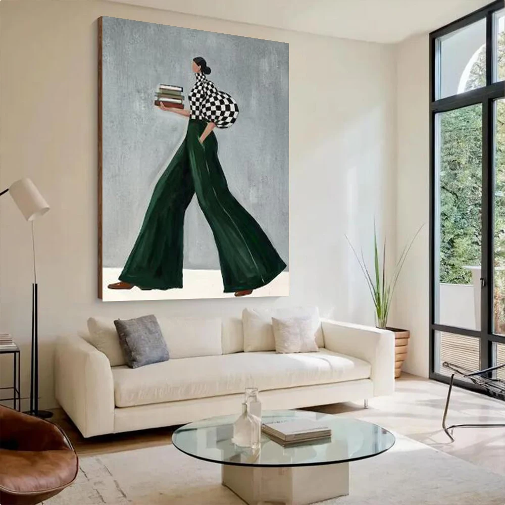 peinture-a-l'huile-abstraite-100-faite-a-la-main-sur-toile-representant-une-jeune-fille-en-vetements-a-la-mode-tableau-decoratif-pour-le-salon