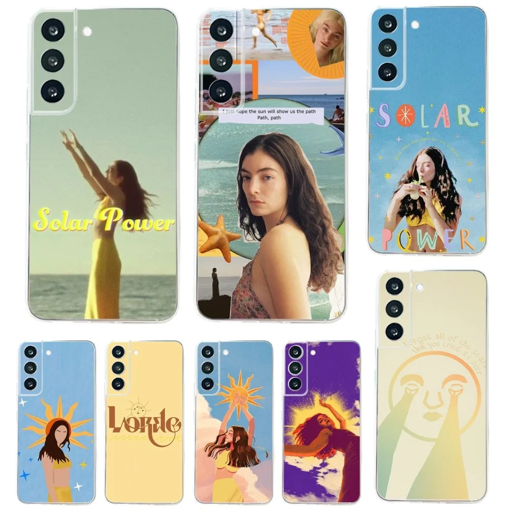 L-Lorde Solar Power Phone Case For Samsung Galaxy A71,70,52,51,40,31,A50,30S,21S,Note20ultra Transparent Cover