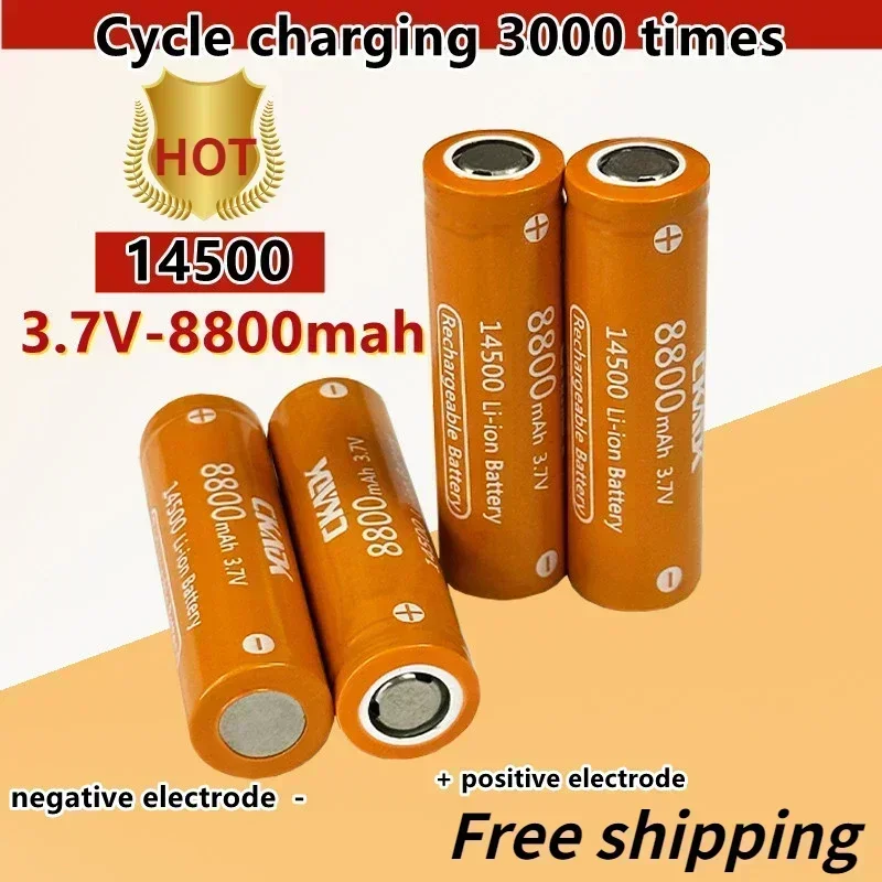 High-capacity 14500, 3.7V, 8800mAh Lithium Battery, Rechargeable Battery Flashlight, LED Flashlight Toy Battery, Free Delivery