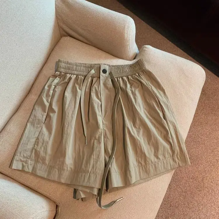Thin Quick Drying Shorts Women's Summer Loose Casual Wide Leg Pants Elastic Waist Ultra Short Shorts Plus Size Women's Clothing image 5