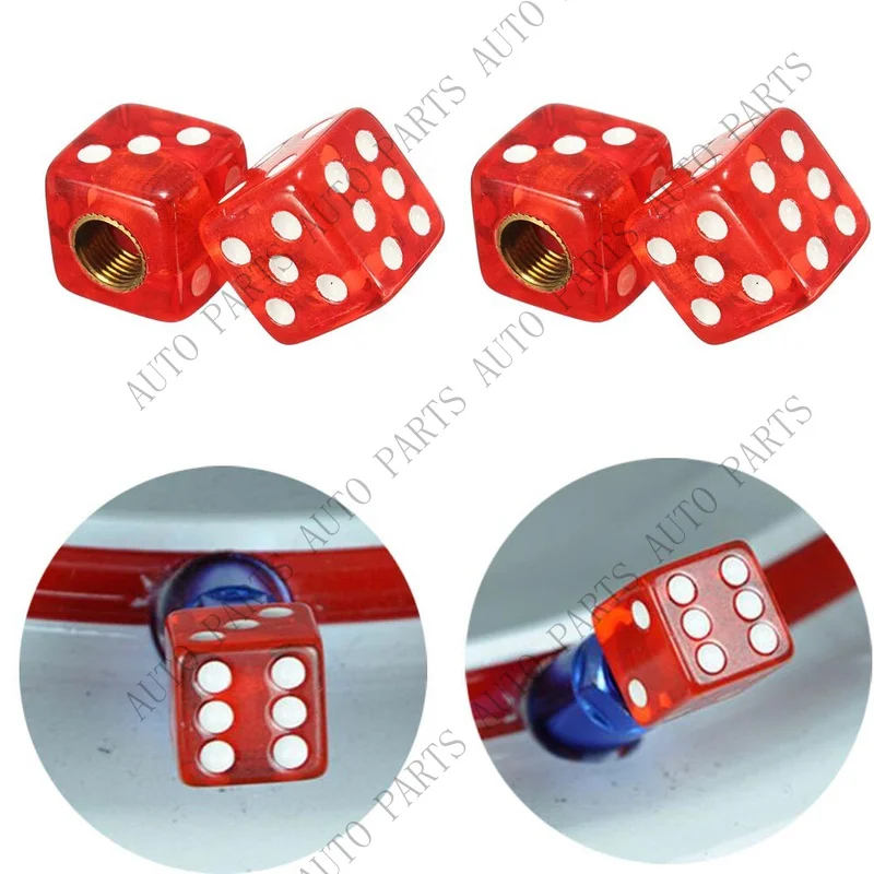 A+ for 4x Dice Wheel Tyre Tire Caps Valve Stems Air Dust Cover Car Truck Bike Accessory view 6