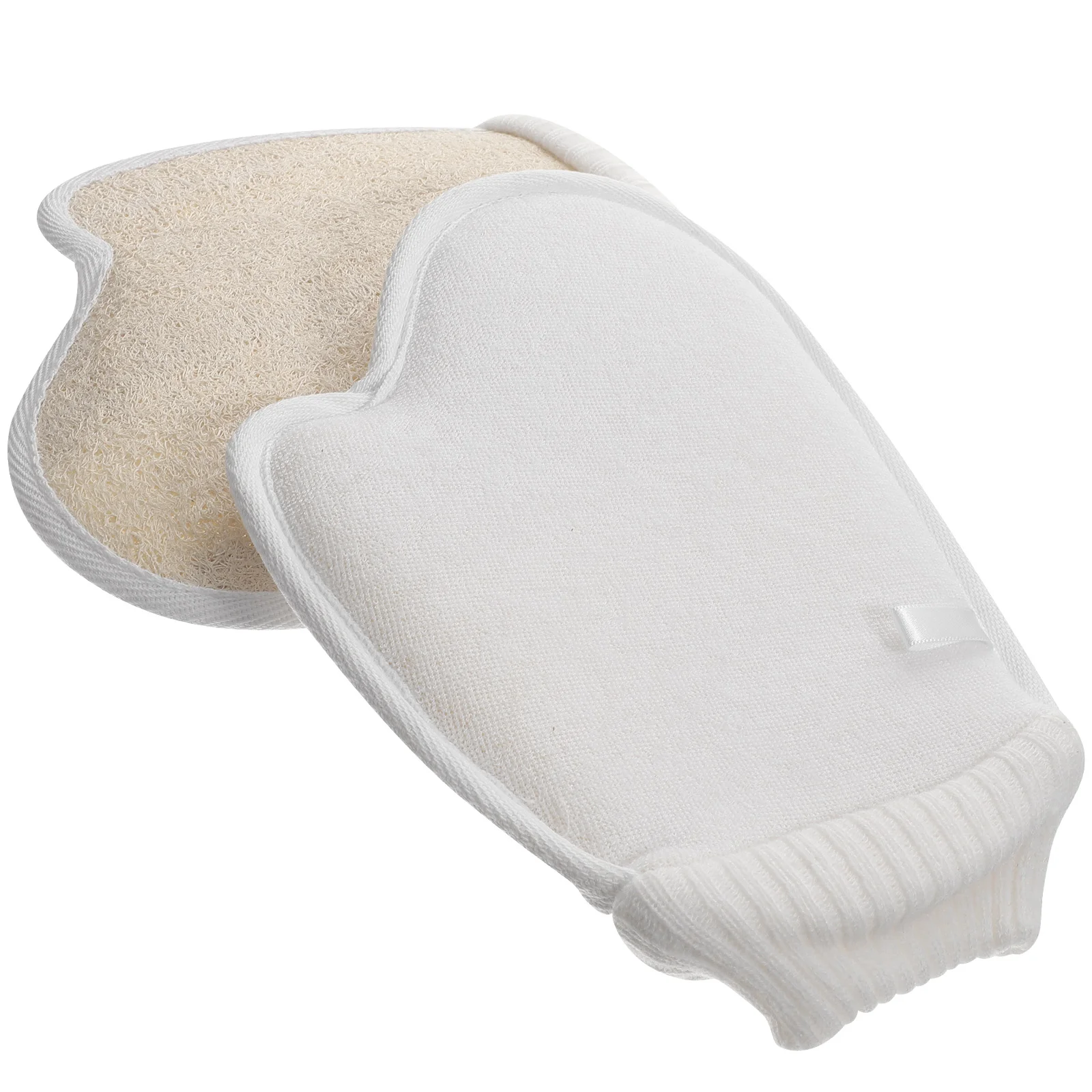 

2pcs Natural Loofah Bath Glove Thumb Body Cleaning Gloves Bath Shower Sauna Scrubber Glove body brush glove