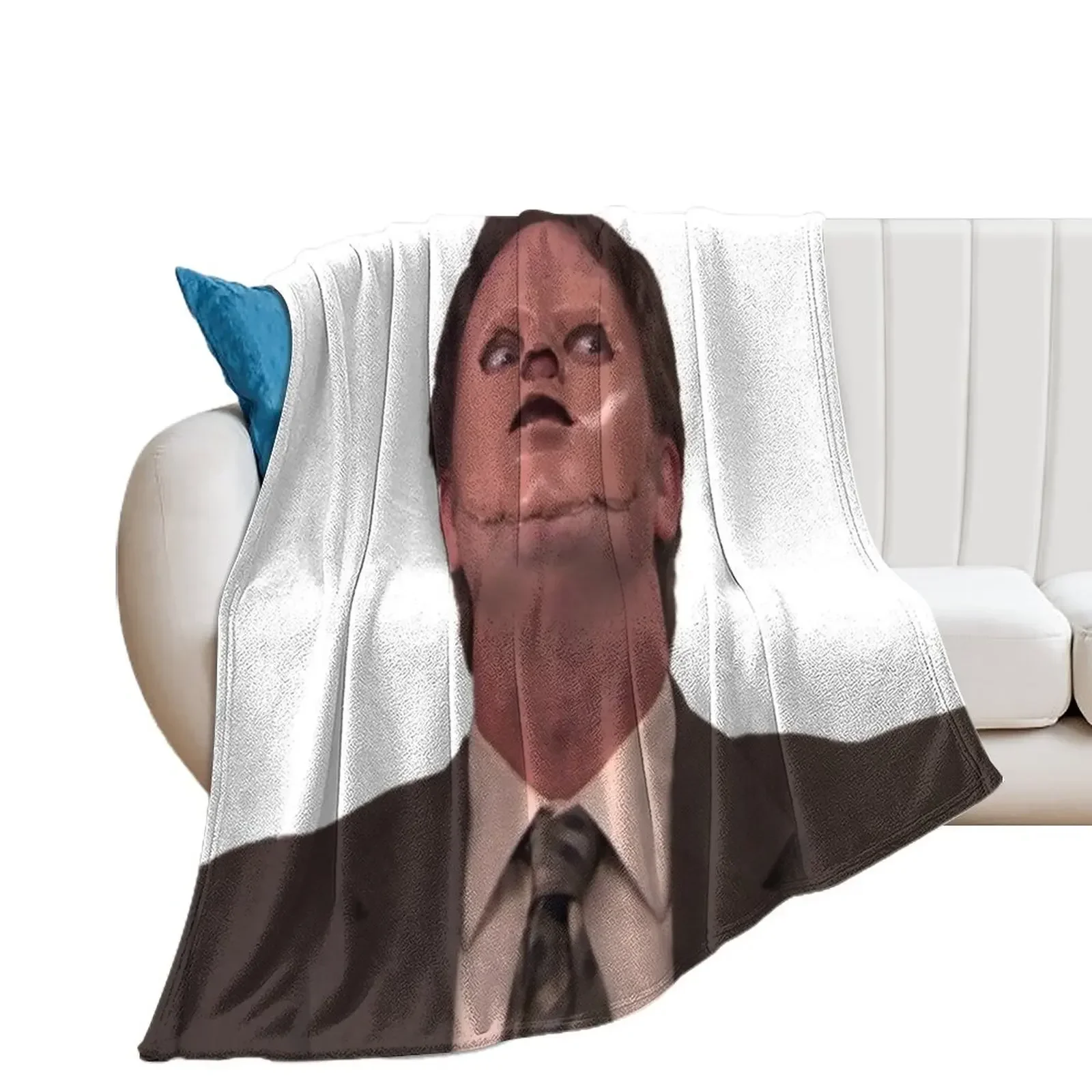 Dwight Schrute - Skin Mask Throw Blanket Hair Soft Plush Plaid for sofa Single Blankets