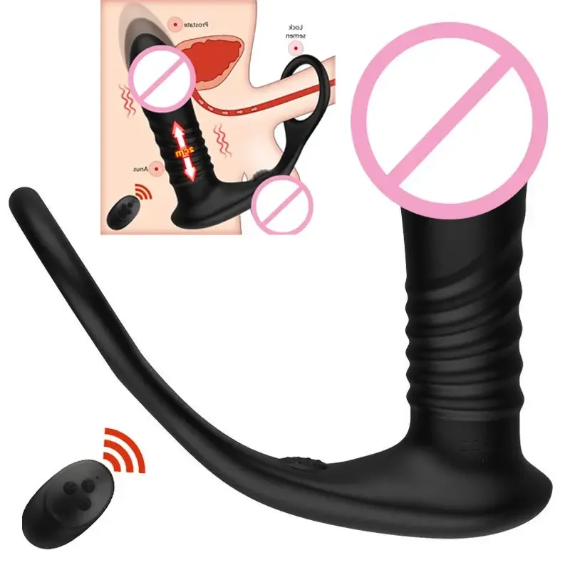 Penies Ring On Penis 2 In 1 Butt Plug Penile Prostate Massager For Men Male Toys Women Vibrator Secuelle Masajeador