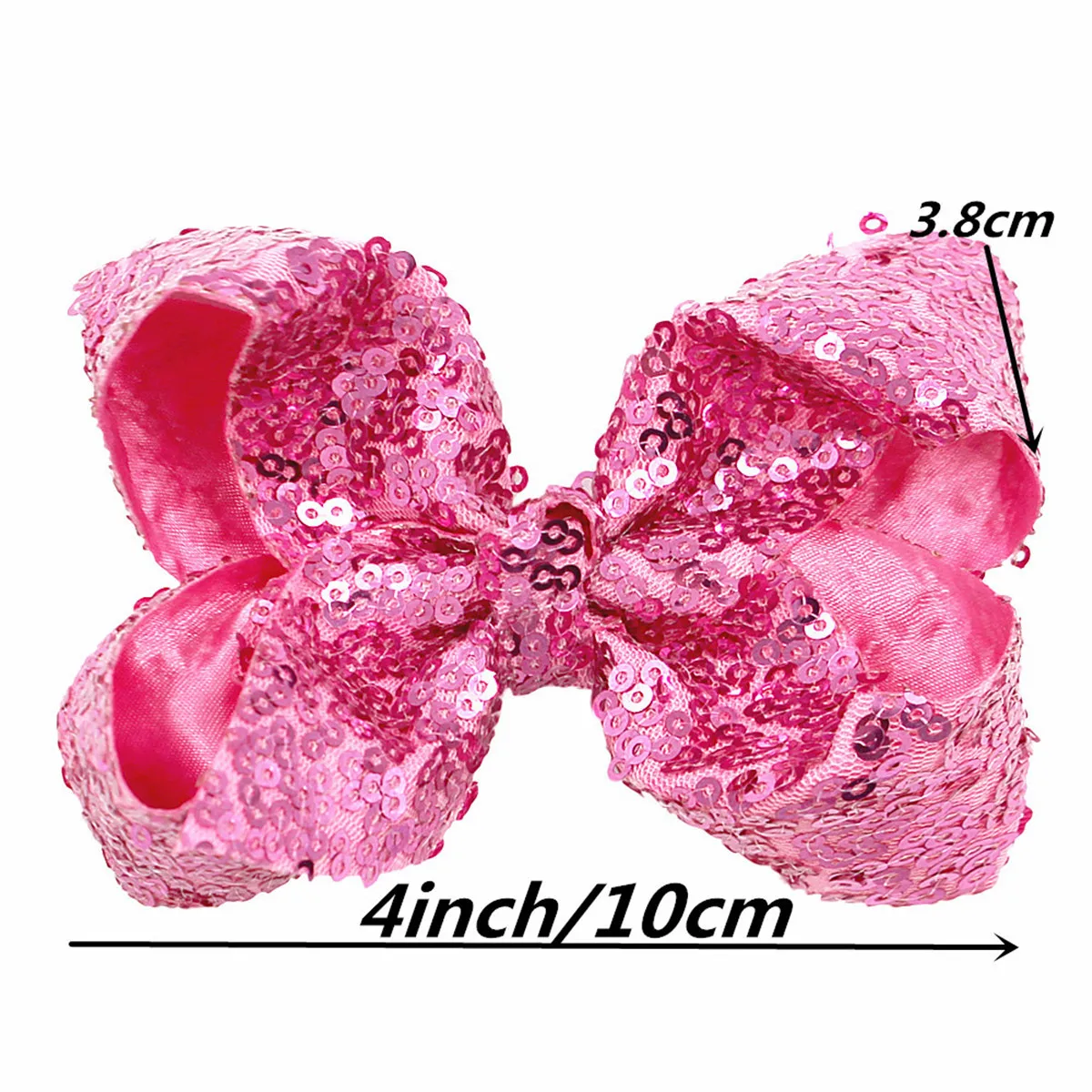 4 INCH Red Hair Bow With Clip Solid Sequin Bowknot Accessories Hair Clip For Girls Barrettes Hairpin Fashion Jewelry Gift