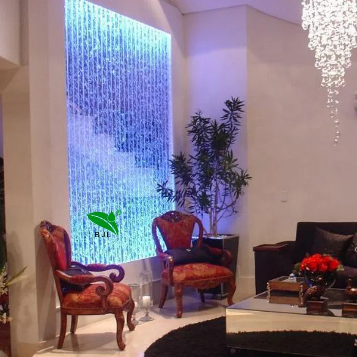Parete con pannello a bolle per fontana d'acqua danzante in acrilico da pavimento con luce a led multi colori