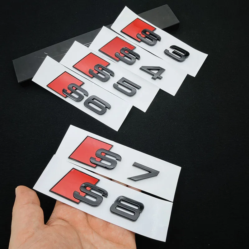 

3D ABS S3 4S S5 S6 S7 S8 Letters Styling Logo Car Body Rear Trunk Badge Decals Emblem Sticker For Audi S Series Auto Accessories
